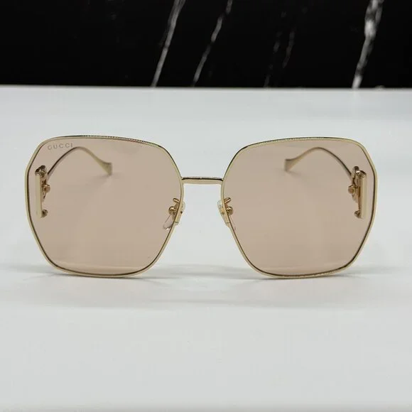 NEW GUCCI GG1207SA 001 GOLD/PINK WOMEN SUNGLASSES GUCCI - Picture 4 of 12
